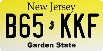NJ license plate B65KKF