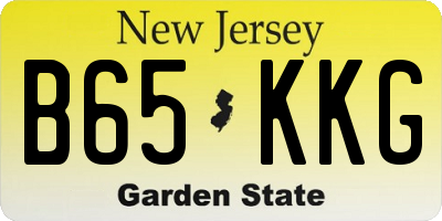 NJ license plate B65KKG