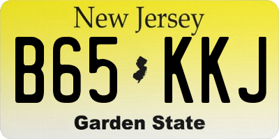 NJ license plate B65KKJ