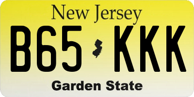 NJ license plate B65KKK