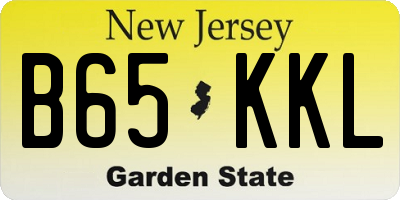 NJ license plate B65KKL