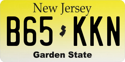 NJ license plate B65KKN