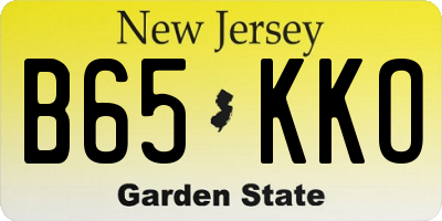 NJ license plate B65KKO