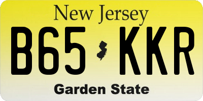 NJ license plate B65KKR
