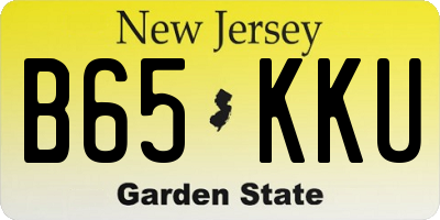 NJ license plate B65KKU