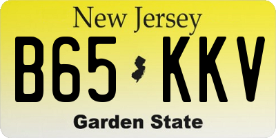NJ license plate B65KKV