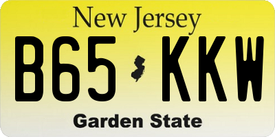 NJ license plate B65KKW