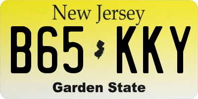 NJ license plate B65KKY