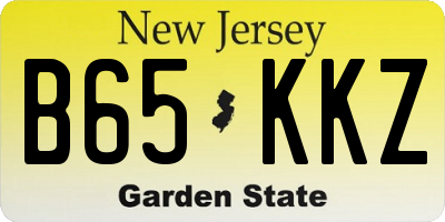 NJ license plate B65KKZ