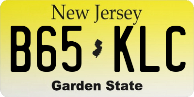 NJ license plate B65KLC