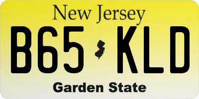 NJ license plate B65KLD