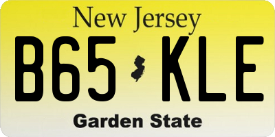 NJ license plate B65KLE