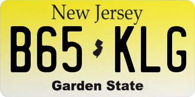 NJ license plate B65KLG