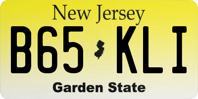 NJ license plate B65KLI