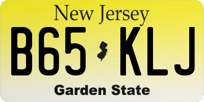 NJ license plate B65KLJ