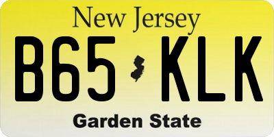 NJ license plate B65KLK