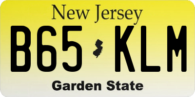 NJ license plate B65KLM