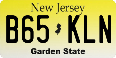 NJ license plate B65KLN