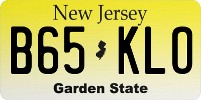NJ license plate B65KLO
