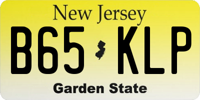 NJ license plate B65KLP