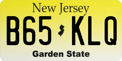 NJ license plate B65KLQ