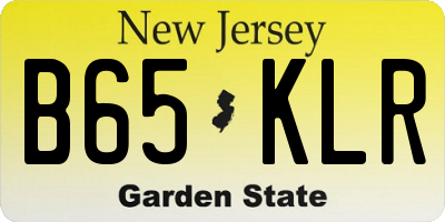 NJ license plate B65KLR