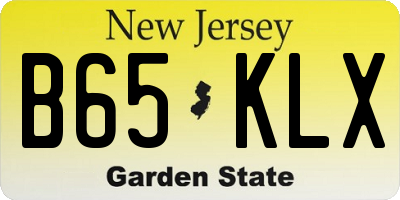 NJ license plate B65KLX