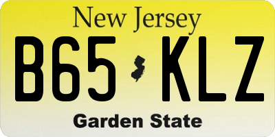 NJ license plate B65KLZ