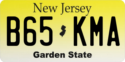 NJ license plate B65KMA
