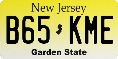 NJ license plate B65KME