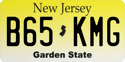 NJ license plate B65KMG