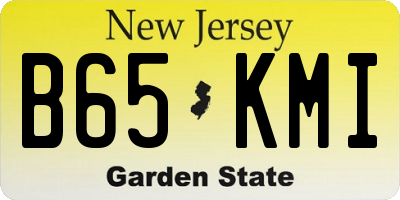 NJ license plate B65KMI
