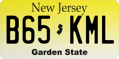 NJ license plate B65KML