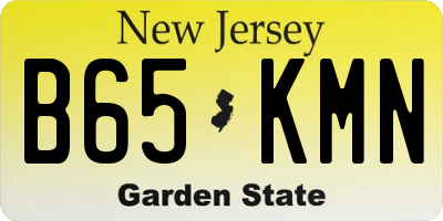 NJ license plate B65KMN