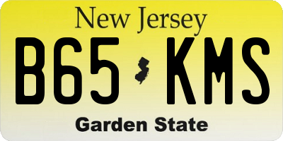 NJ license plate B65KMS