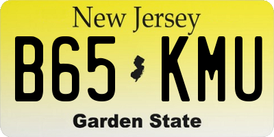 NJ license plate B65KMU