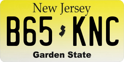 NJ license plate B65KNC