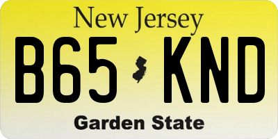 NJ license plate B65KND