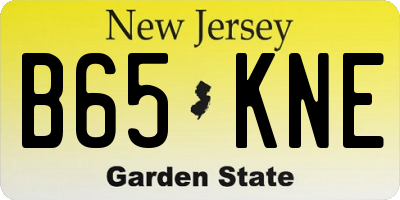 NJ license plate B65KNE