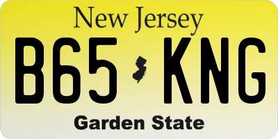 NJ license plate B65KNG