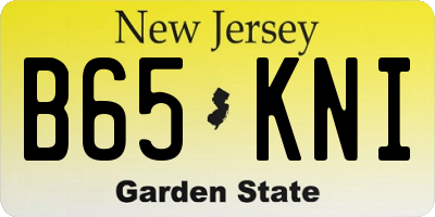 NJ license plate B65KNI