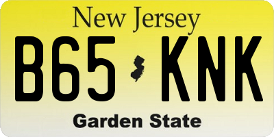 NJ license plate B65KNK