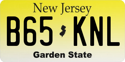 NJ license plate B65KNL