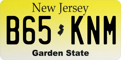NJ license plate B65KNM