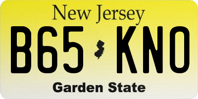 NJ license plate B65KNO