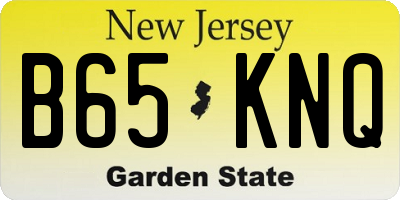 NJ license plate B65KNQ