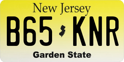 NJ license plate B65KNR