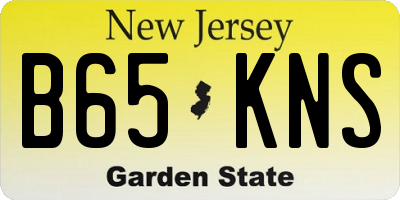 NJ license plate B65KNS