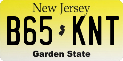NJ license plate B65KNT