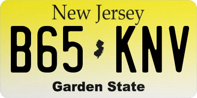 NJ license plate B65KNV